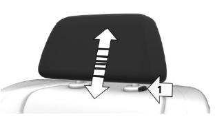 Adjusting the height: manual head restraints